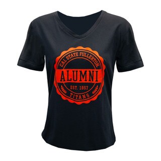 Cal State Fullerton Alumni Orange Soda Bottle Cap V-Neck - Navy